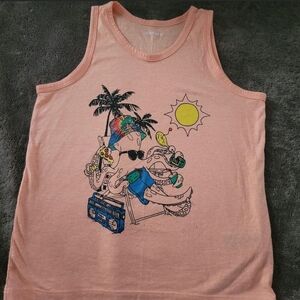 Boys Old Navy Spring Summer Orange Tank Top Size Small 6-7 Vacation Beach Pool